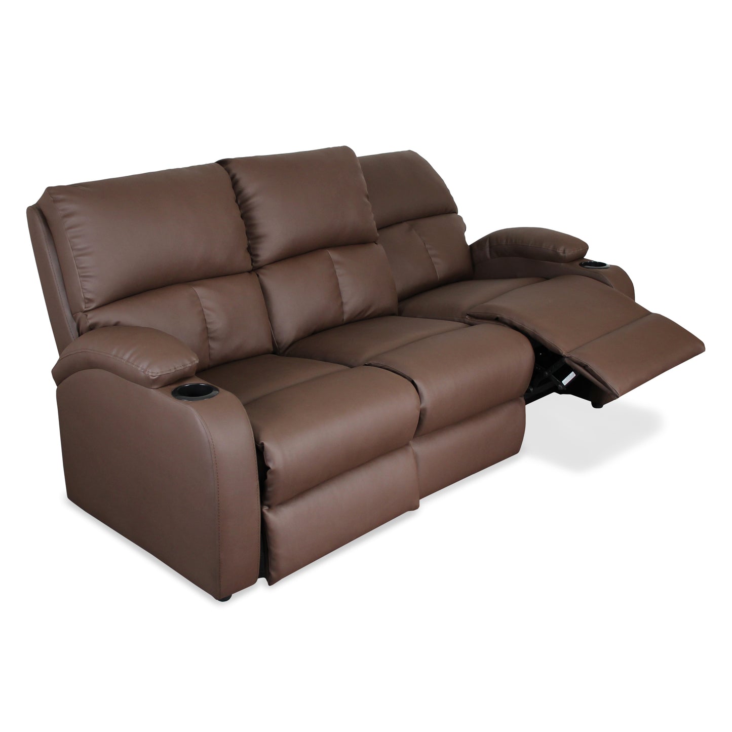SOFA RECLINABLE AMBER 3 PUESTOS SINTETICO CHOCOLATE