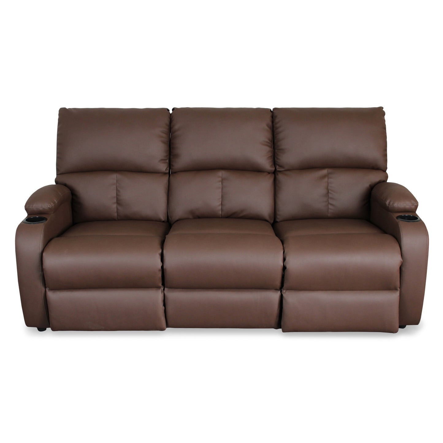 SOFA RECLINABLE AMBER 3 PUESTOS SINTETICO CHOCOLATE