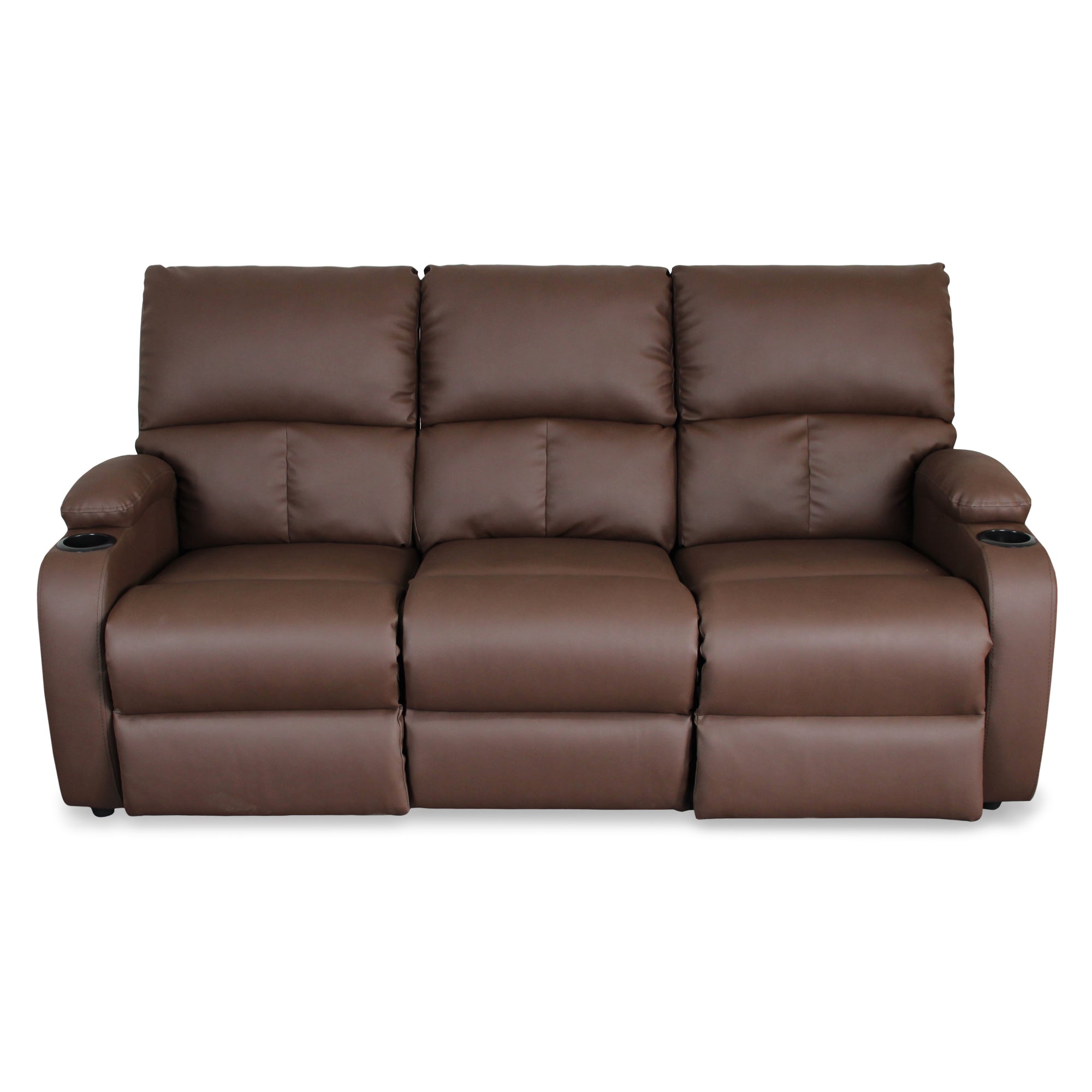 Sofa reclinable amber 3 puestos sintetico chocolate