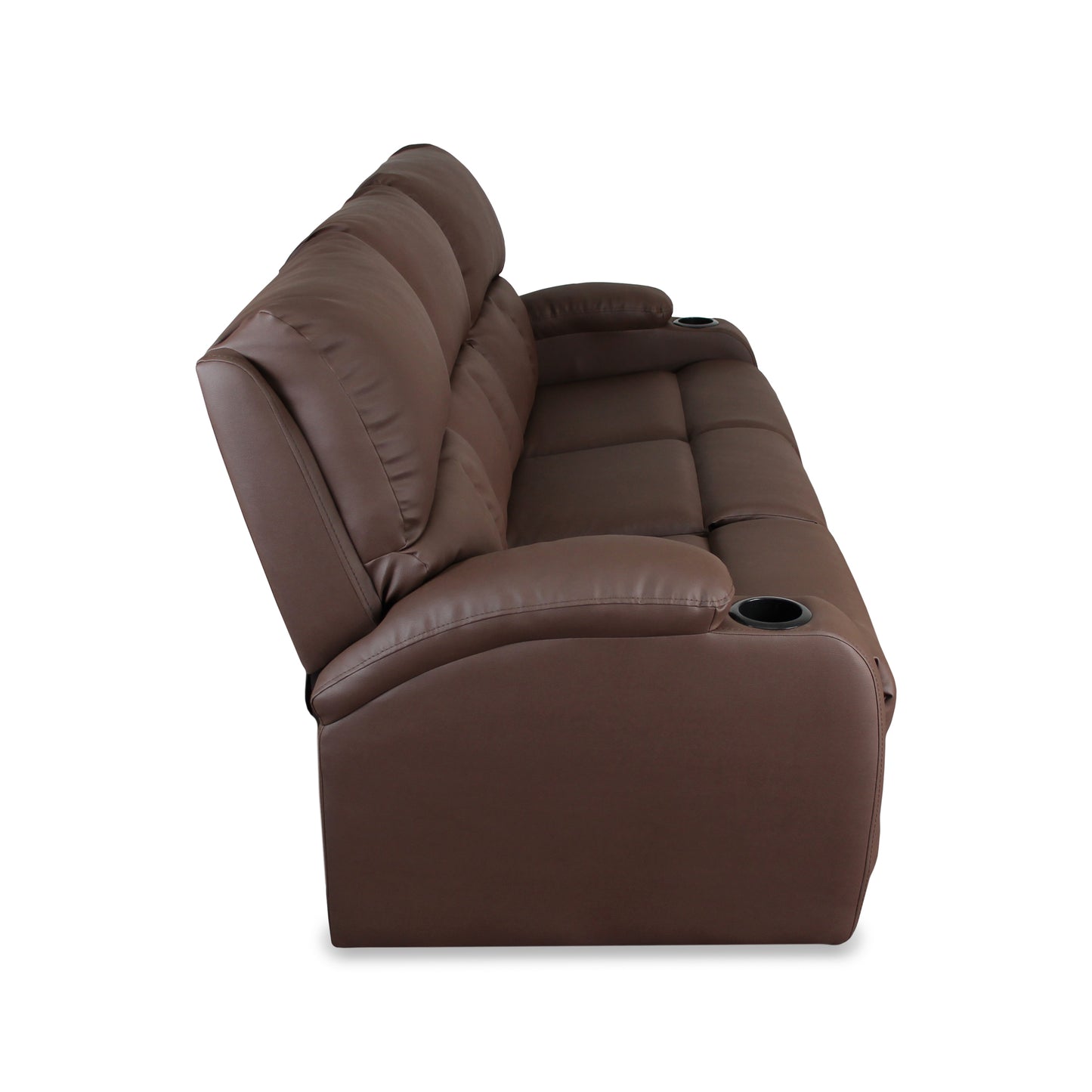 SOFA RECLINABLE AMBER 3 PUESTOS SINTETICO CHOCOLATE
