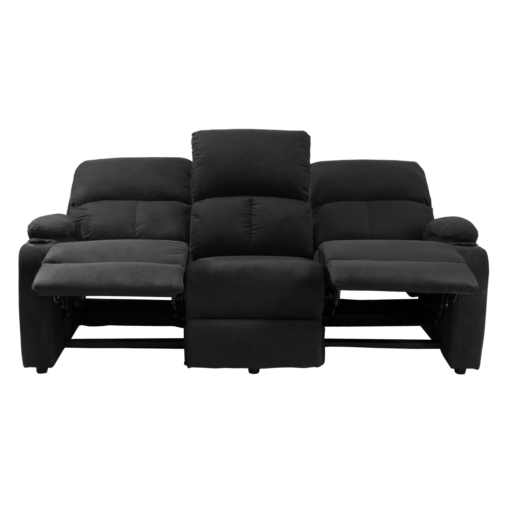 Sofa reclinable amber 3 puestos microfibra gris plomo