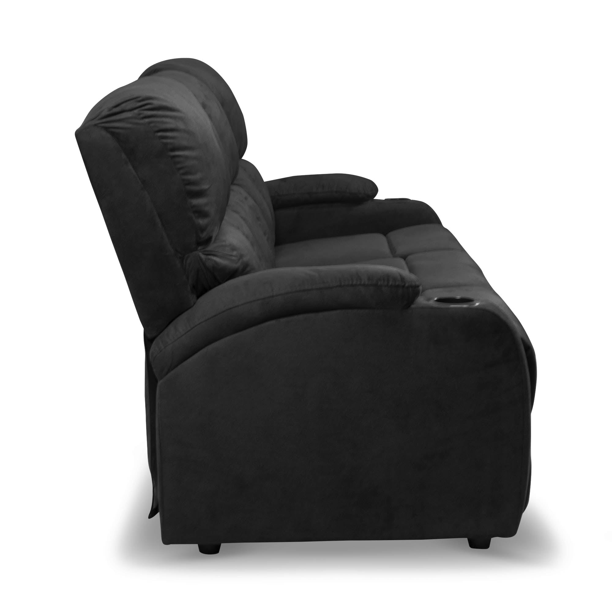 Sofa reclinable amber 3 puestos microfibra gris plomo