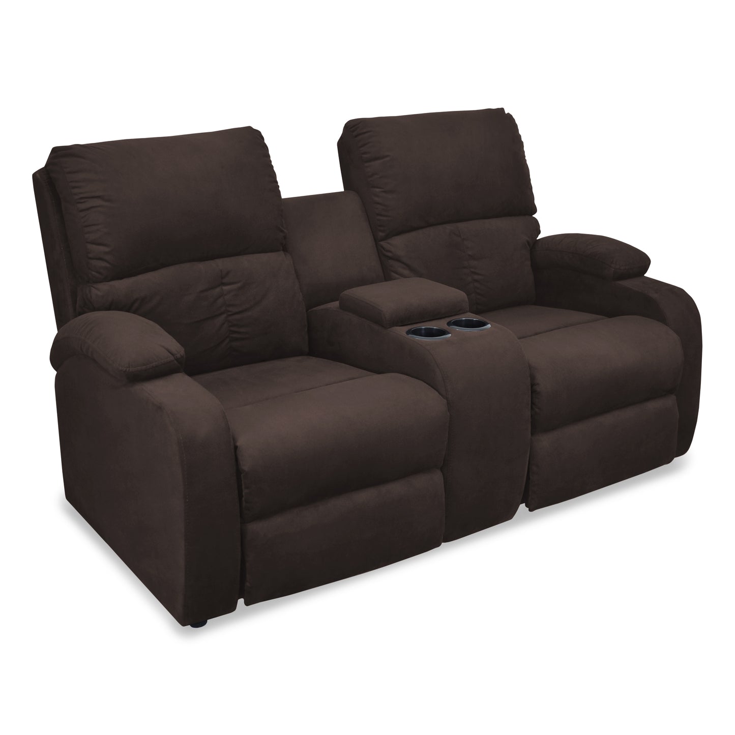 SOFA RECLINABLE AMBER 2P CONSOLA MICROFIBRA CHOCOLATE