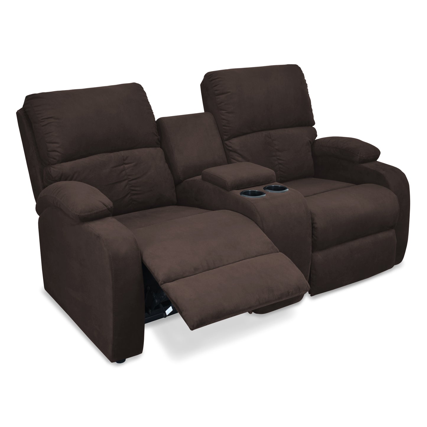 SOFA RECLINABLE AMBER 2P CONSOLA MICROFIBRA CHOCOLATE