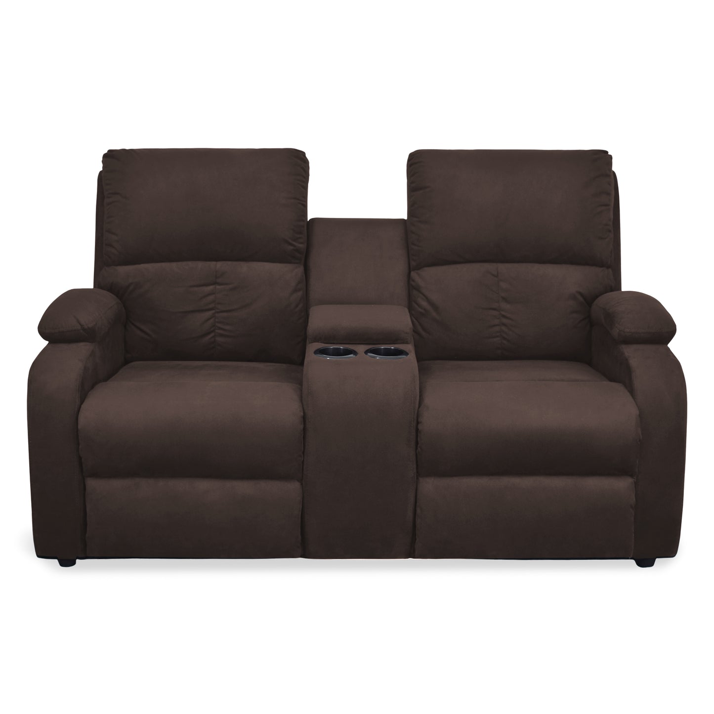 SOFA RECLINABLE AMBER 2P CONSOLA MICROFIBRA CHOCOLATE