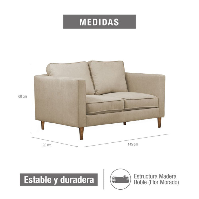 Sofá 2 puestos manhatan microfibra camel