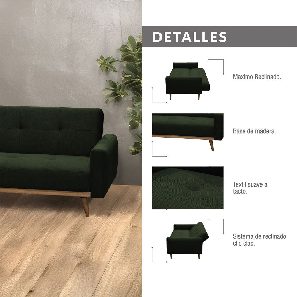 SOFA CAMA MARK MICROFIBRA VERDE OLIVA