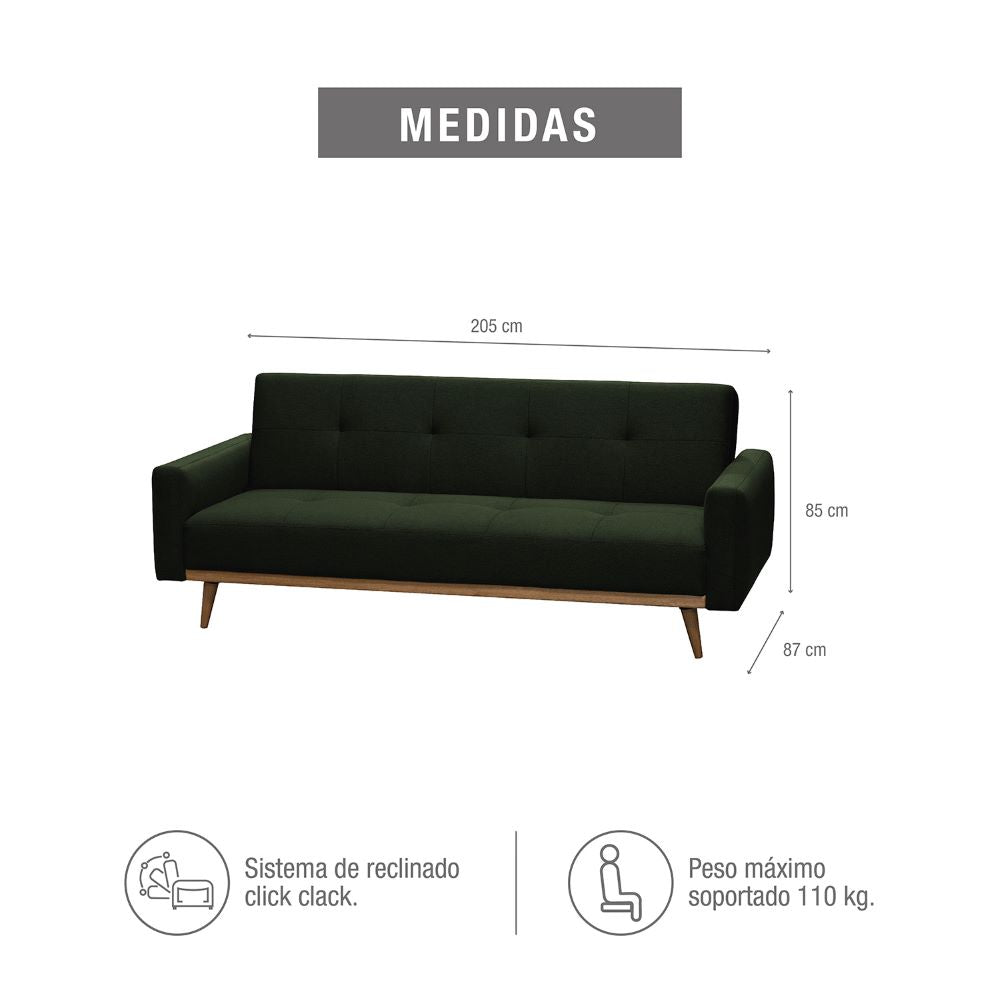 SOFA CAMA MARK MICROFIBRA VERDE OLIVA