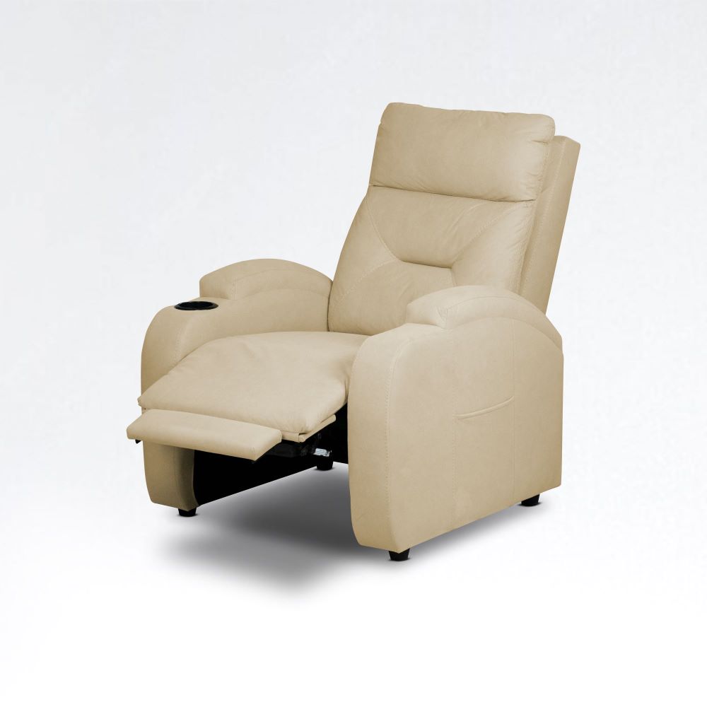 SILLA RECLINABLE LOGAN 1 PUESTO ESTATICO TIPO SINTETICO CAMEL