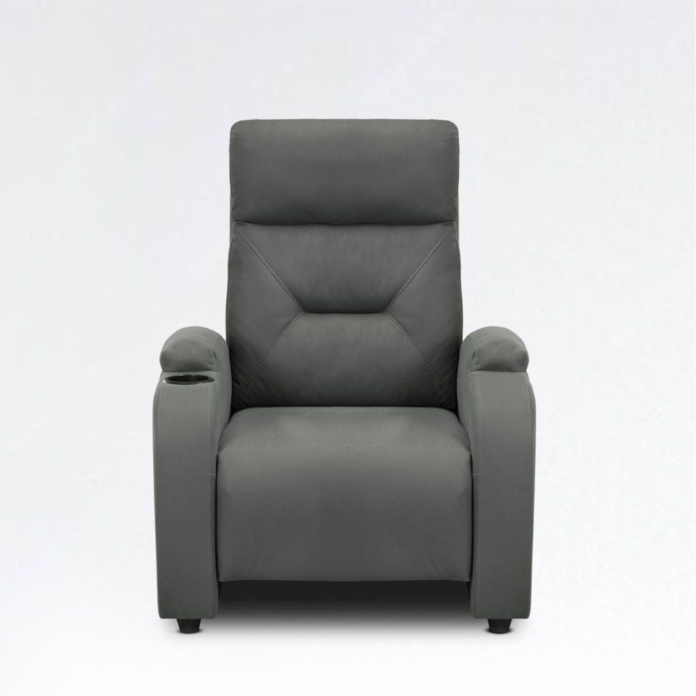 SILLA RECLINABLE LOGAN 1 PUESTO ESTATICO TIPO SINTETICO GRIS PLOMO
