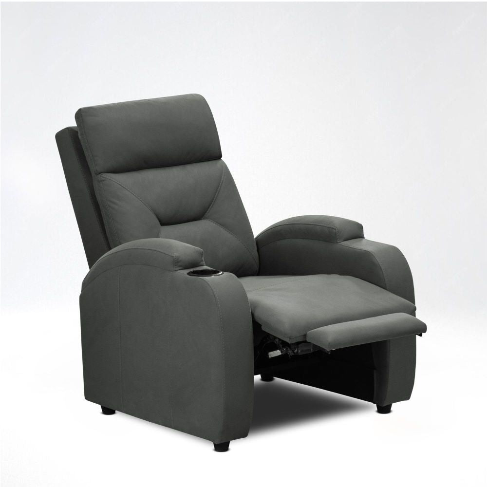 SILLA RECLINABLE LOGAN 1 PUESTO ESTATICO TIPO SINTETICO GRIS PLOMO