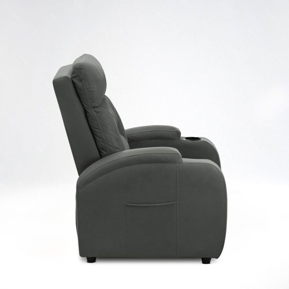 SILLA RECLINABLE LOGAN 1 PUESTO ESTATICO TIPO SINTETICO GRIS PLOMO
