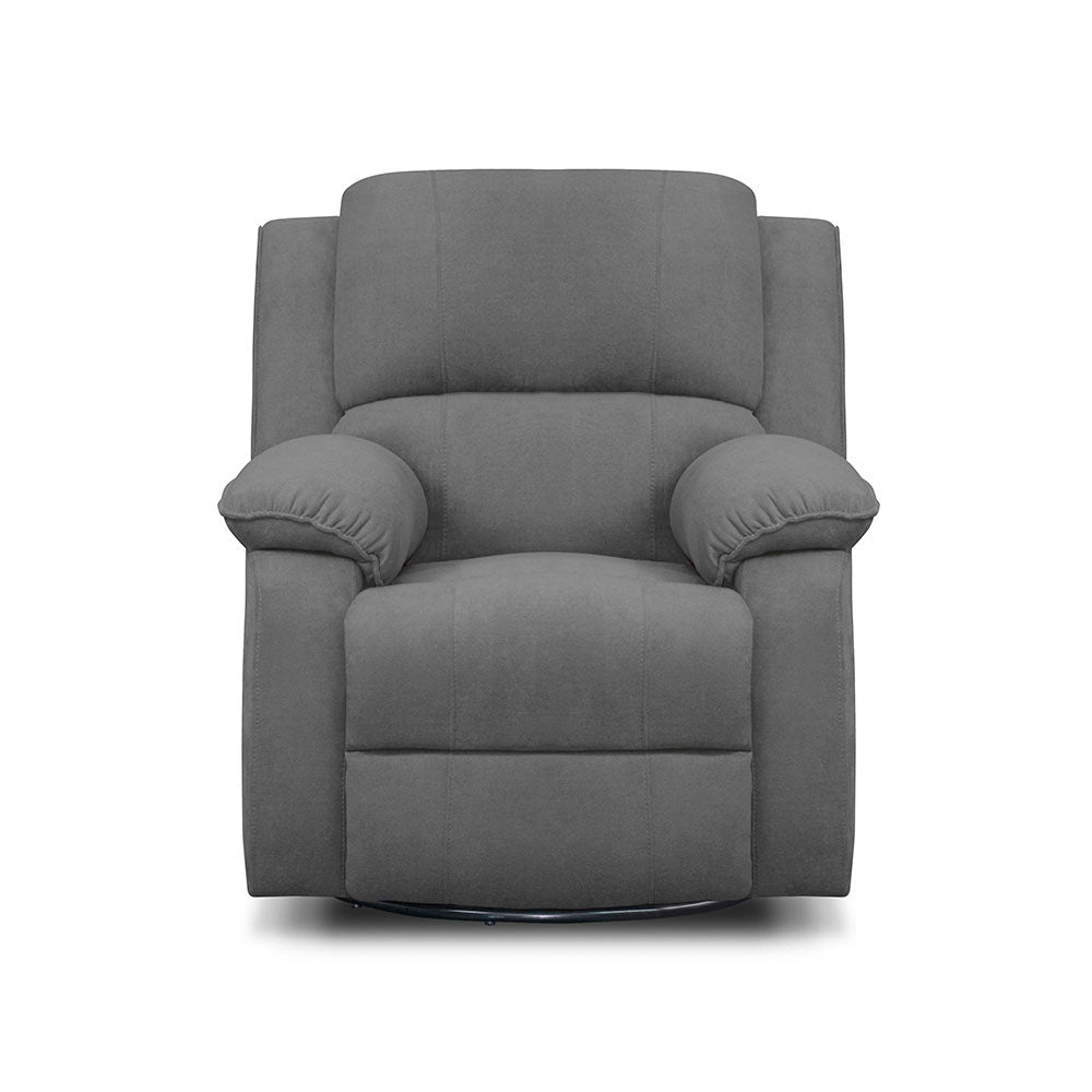 Silla reclinable mecedora giratoria tokio microfibra gris plomo