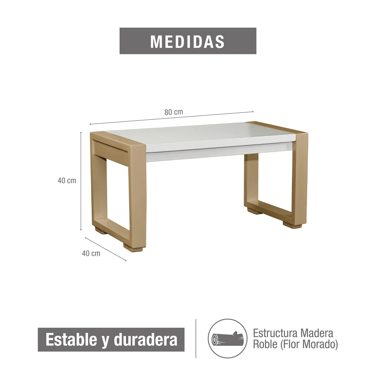 MESA CENTRO OXFORD PEQUEÑA PERLA CHAMPAN