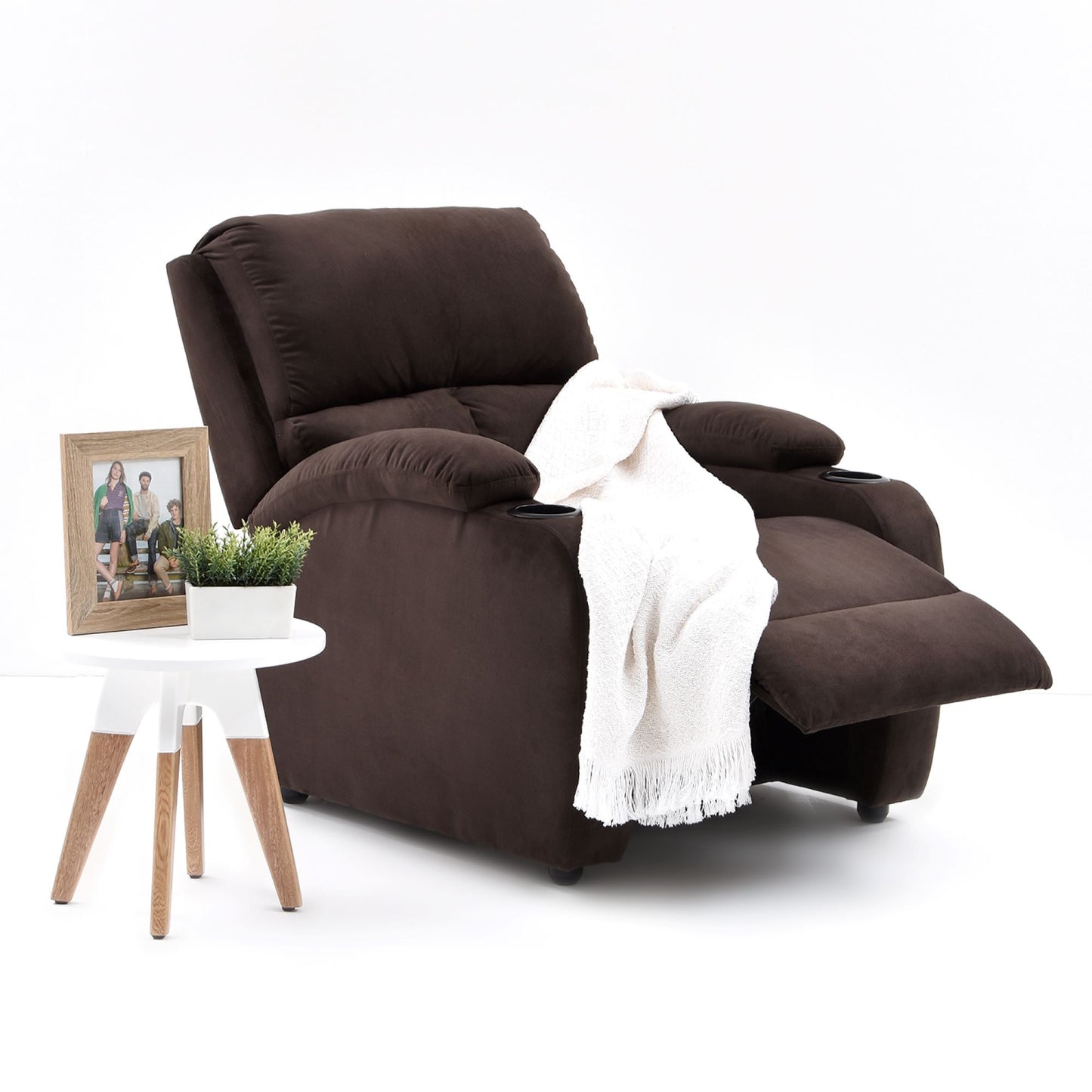 SILLA RECLINABLE AMBER ESTATICA MICROFIBRA CHOCOLATE