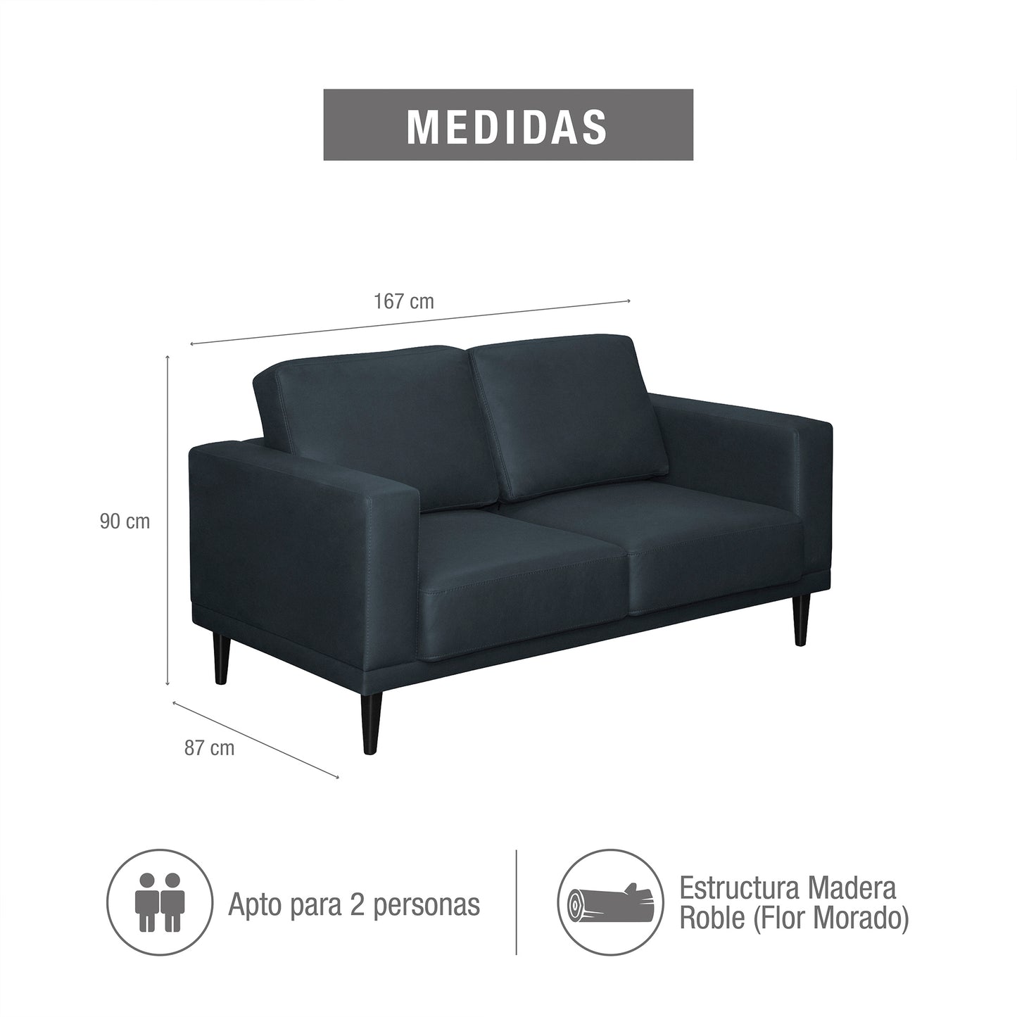 SOFA 2 PUESTOS RIVERSIDE COUNTRY PETROLEO