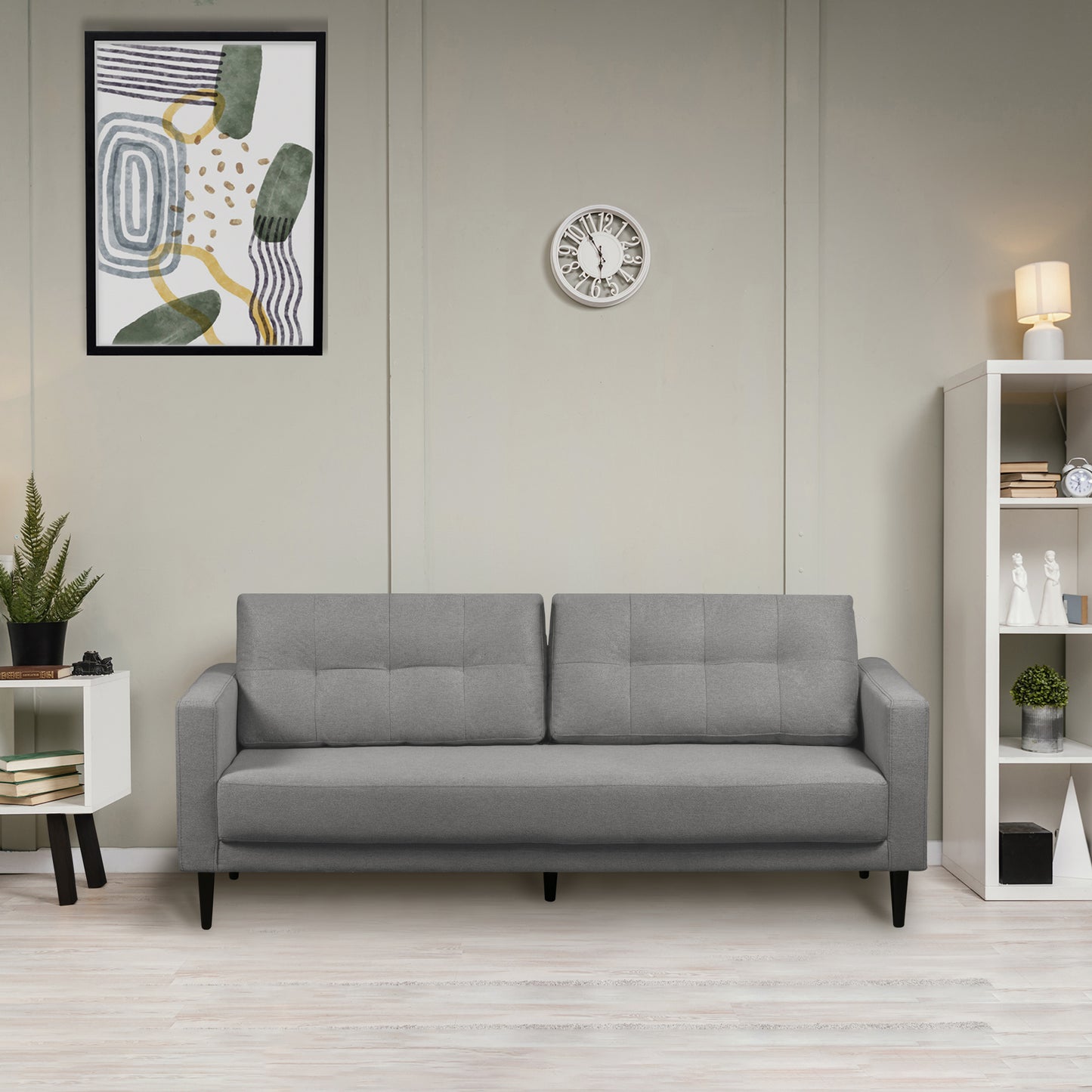 SOFA CAMA SUIZA MICROFIBRA PLATA