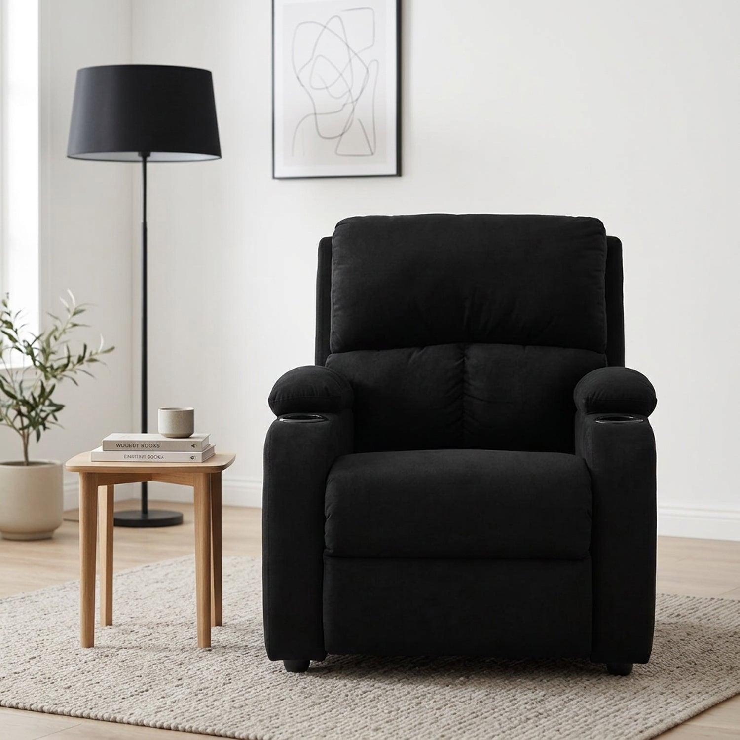 Silla reclinable amber estatica microfibra negro