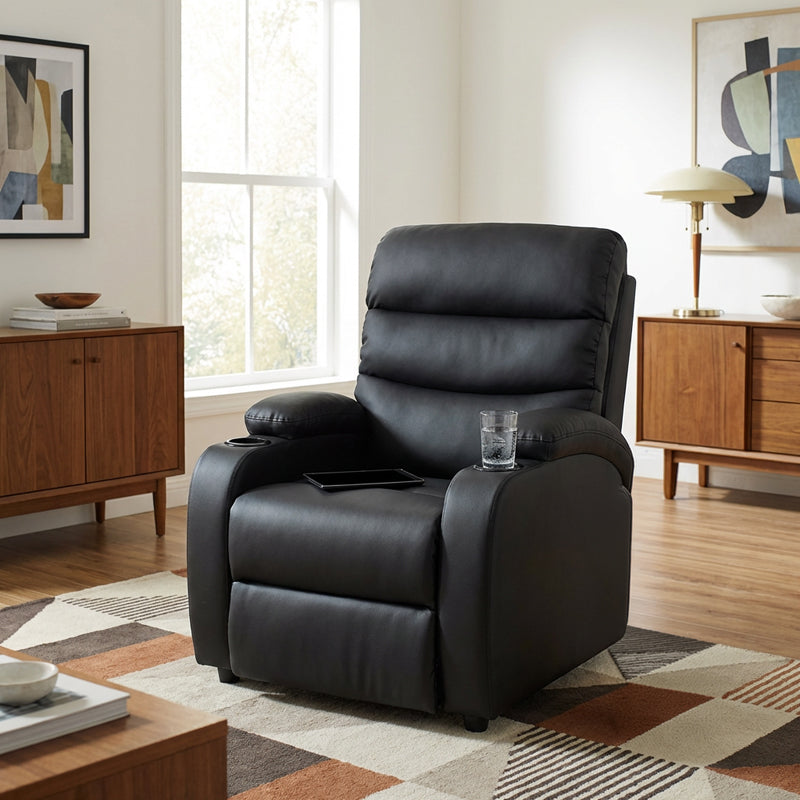 Silla reclinable trevi 1 puesto sintetico negro