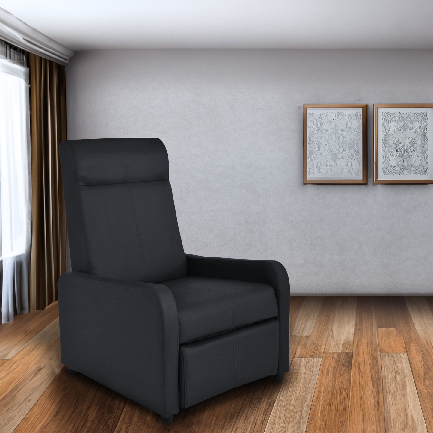 SILLA RECLINABLE PRAXIS SINTETICO NEGRO