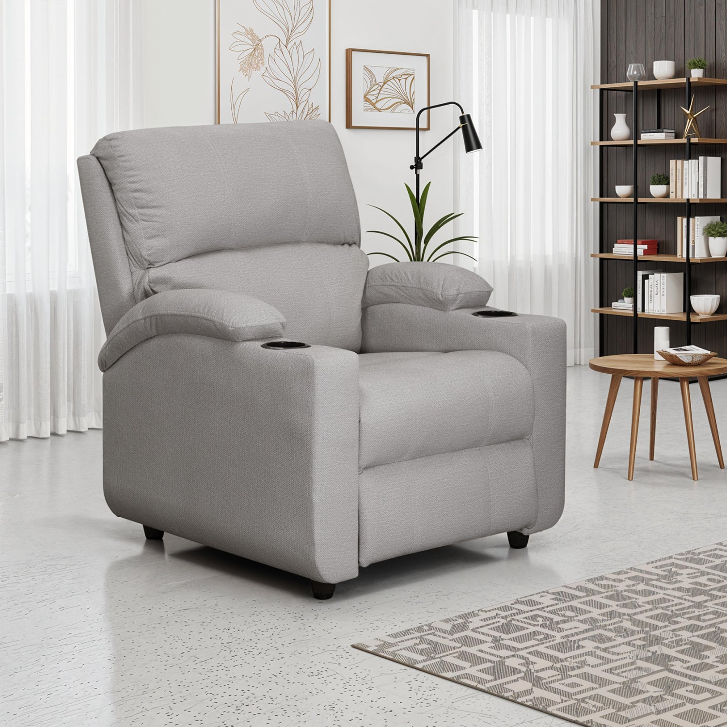 Reclinable Alan Estática microfibra Taupe