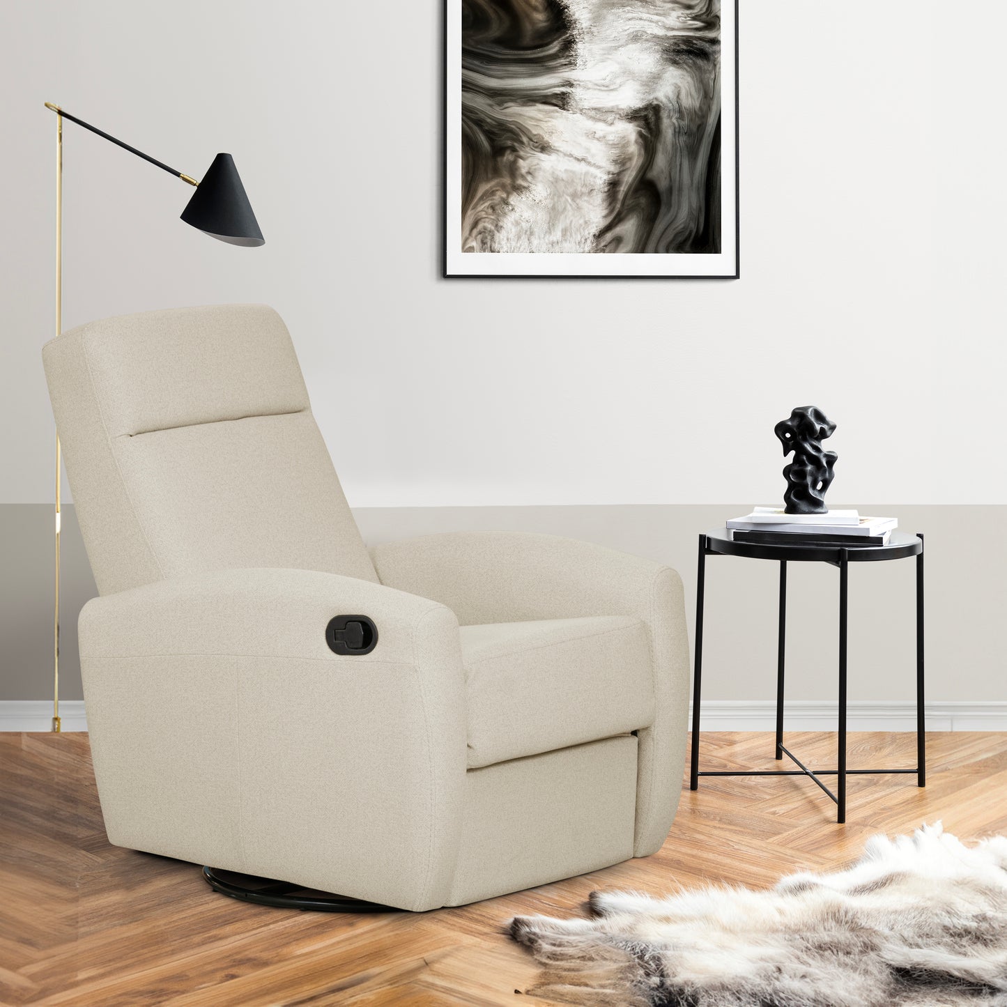 SILLA RECLINABLE ALASKA 1 PTO GIRAT/MECE EURO-BALI BEIGE