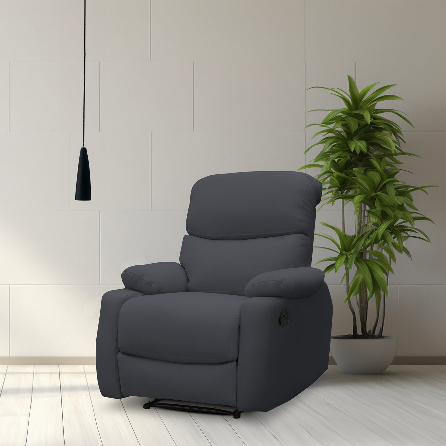 SILLA RECLINABLE VELARA 1 PUESTO TIPO SINTETICO NEGRO