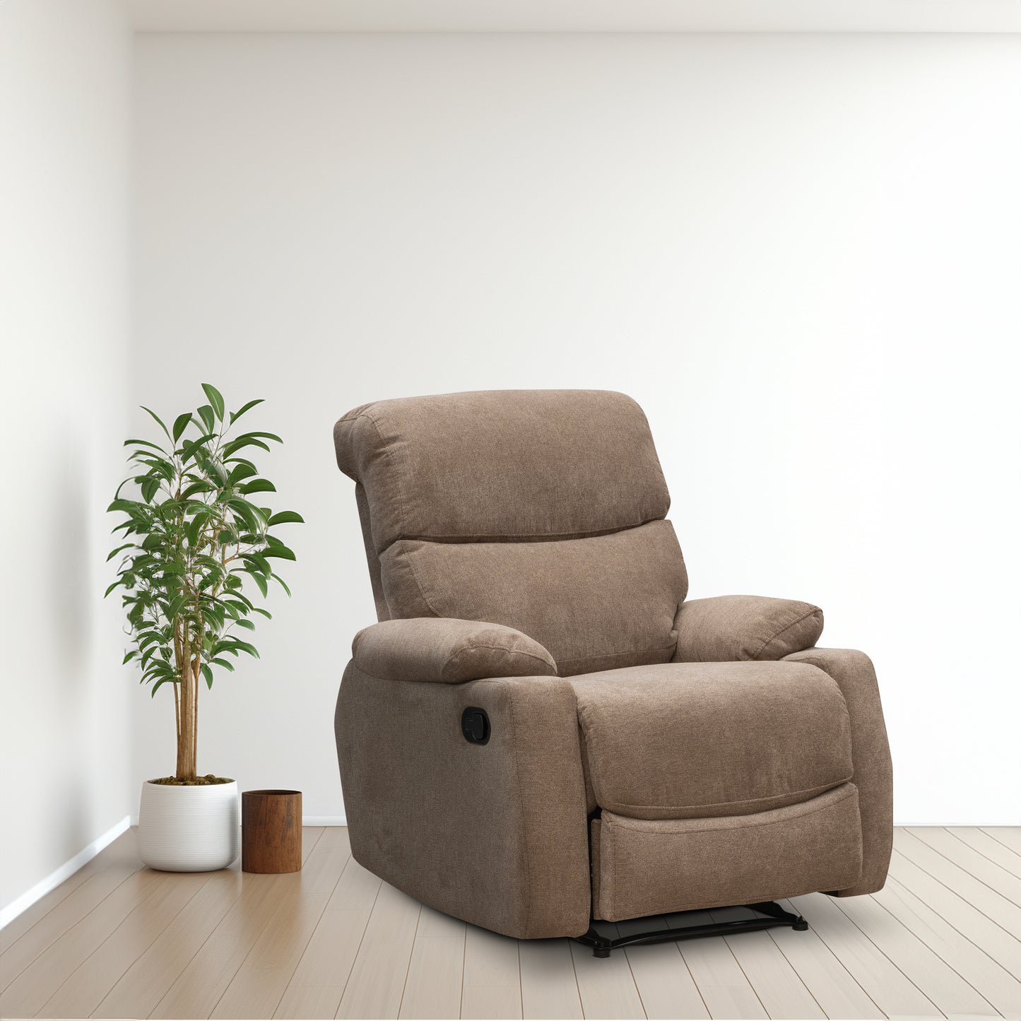 SILLA RECLINABLE VELARA 1 PUESTO MICROFIBRA TAUPE
