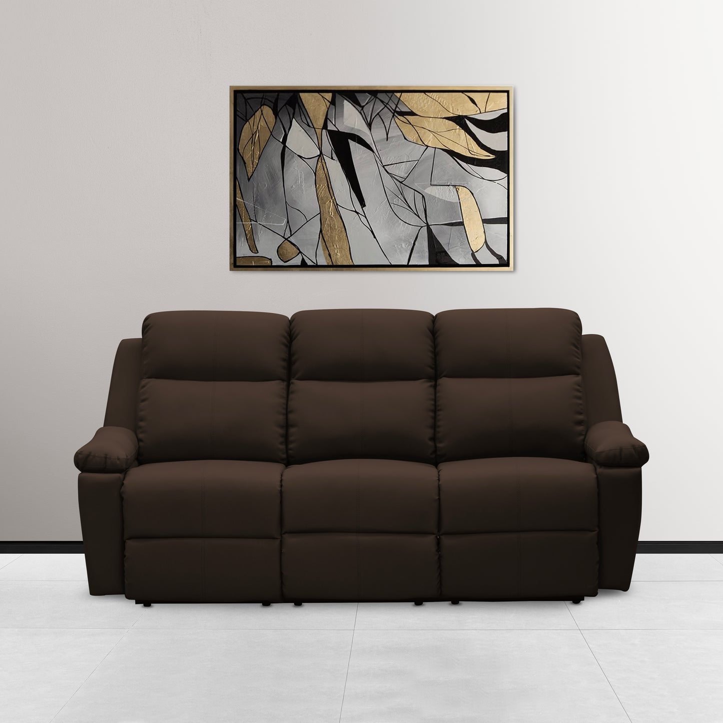 SOFA REC MARSELLA 3 PTOS ESTATICO ROMA CHOCOLATE