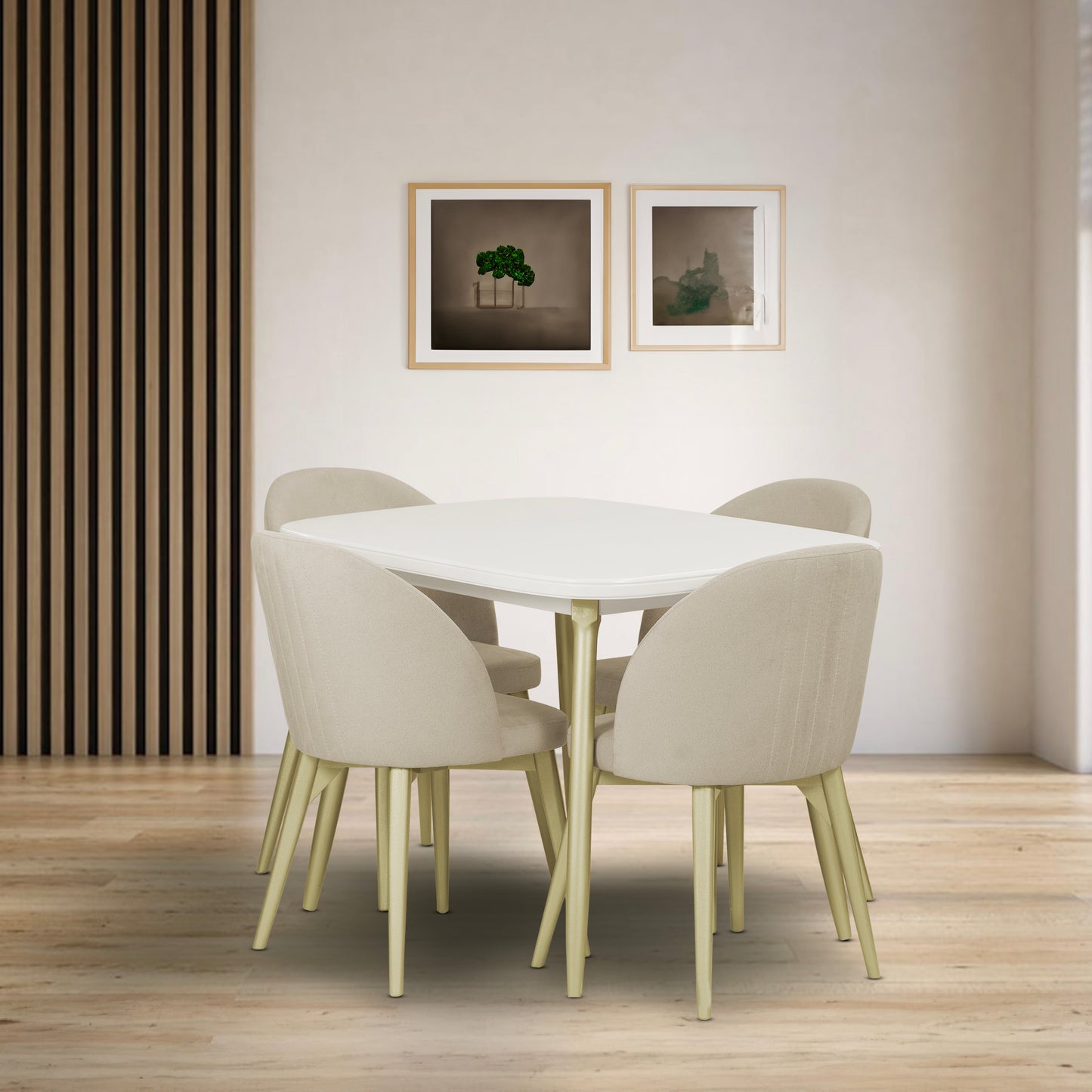 MESA COMEDOR 4 PUESTOS NOVA PERLA - CHAMPAN