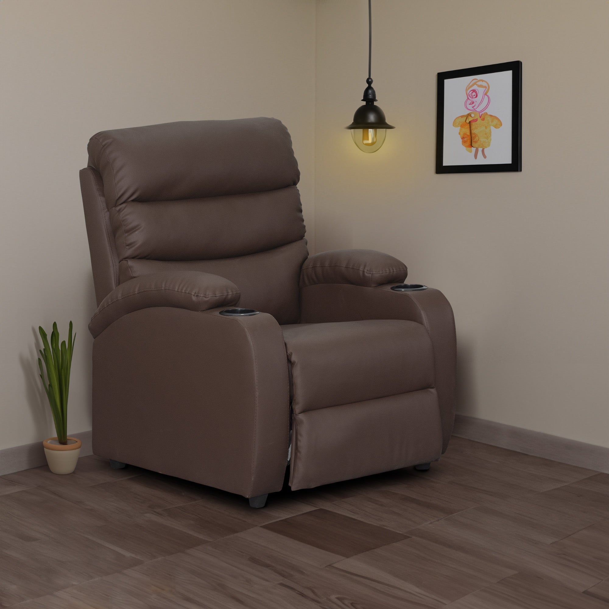 Silla reclinable trevi 1 puesto sintetico chocolate