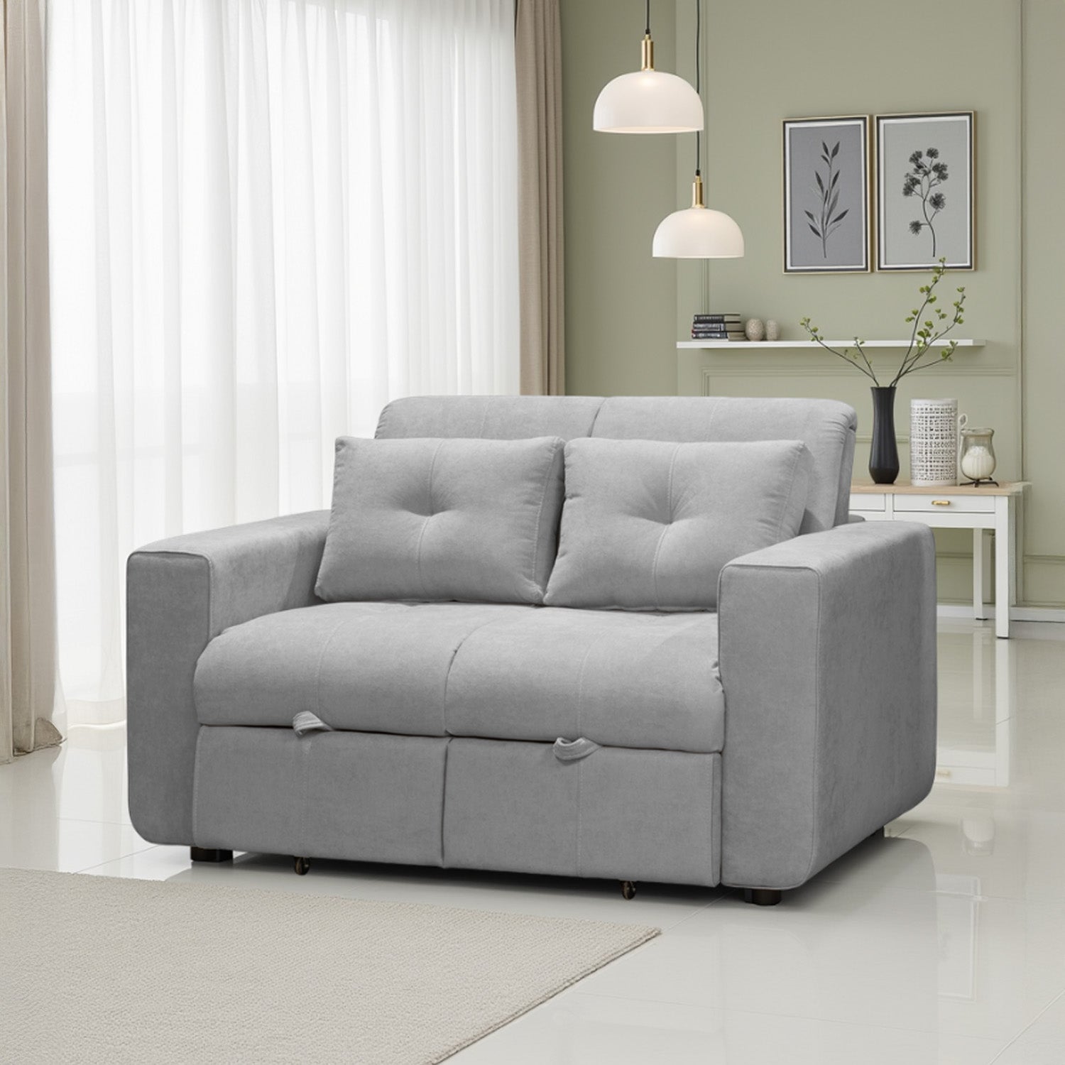 Sofa cama bourbon 1.10 microfibra gris claro