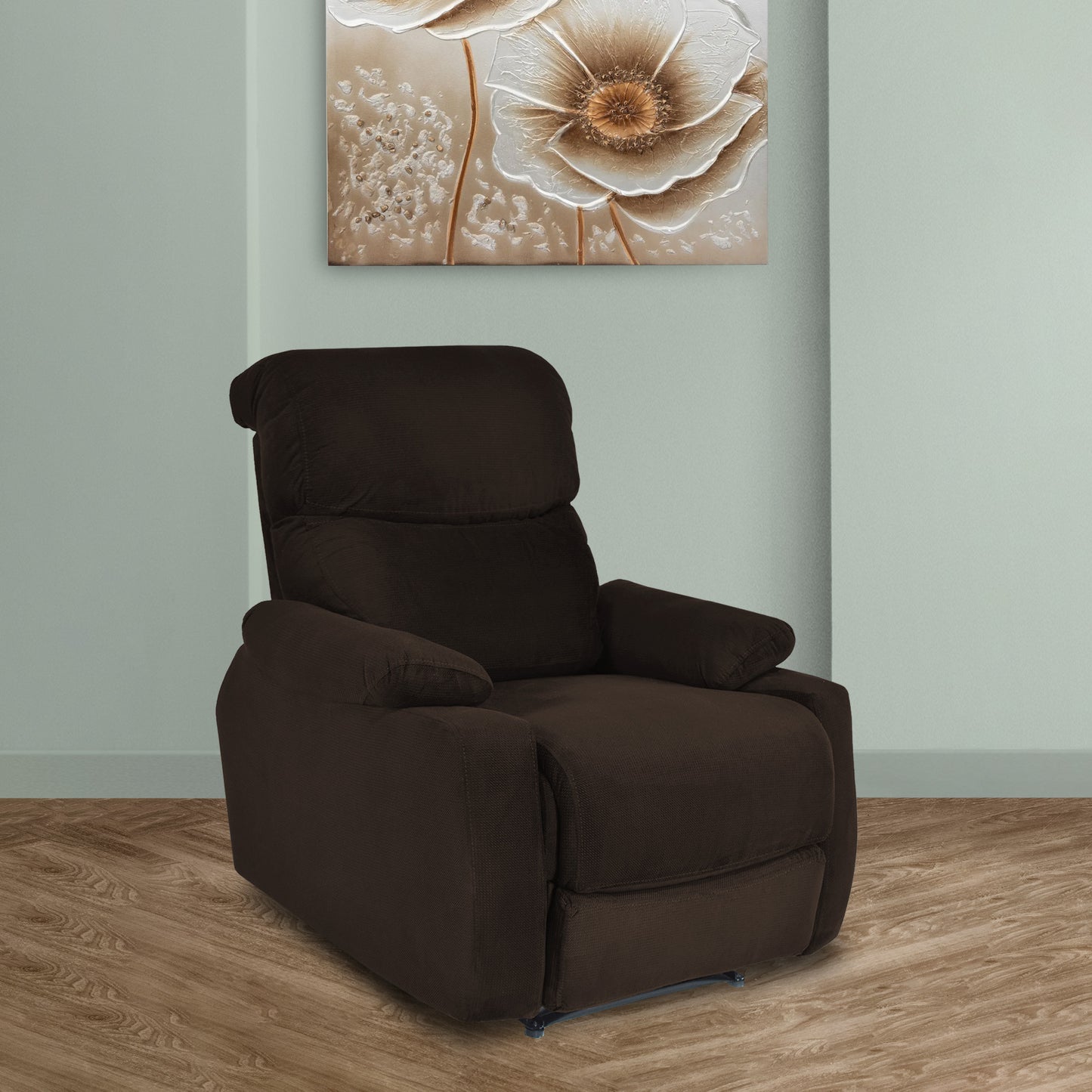 SILLA RECLINABLE VELARA 1 PUESTO MICROFIBRA CHOCOLATE
