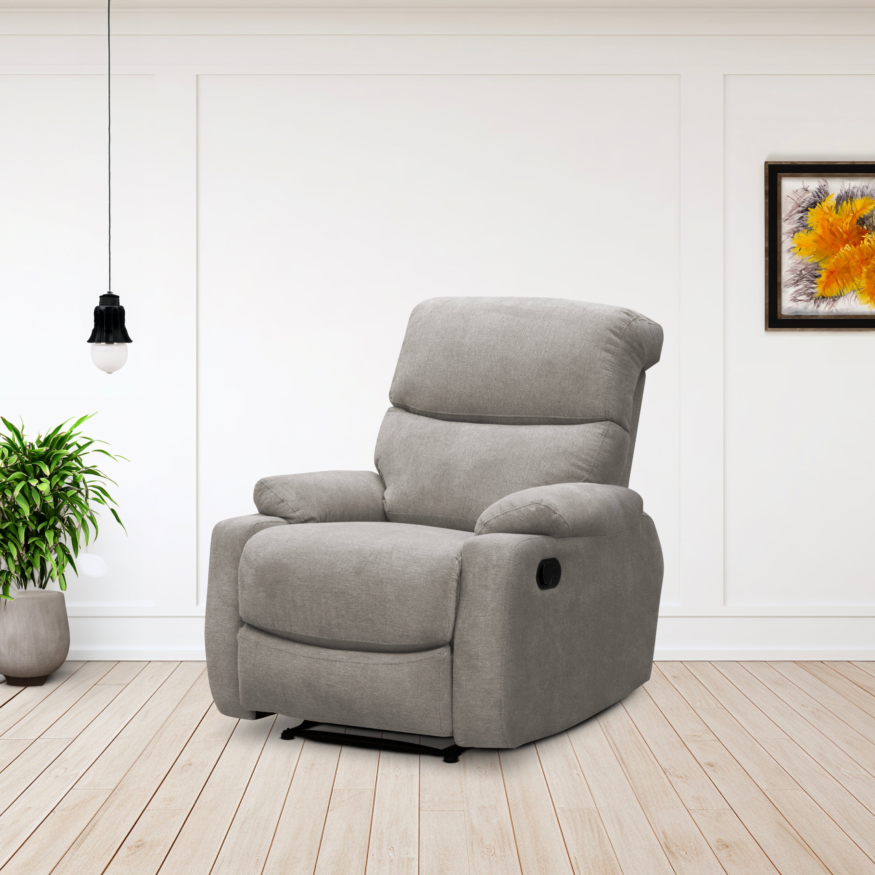 Silla reclinable velara 1 puesto microfibra plata