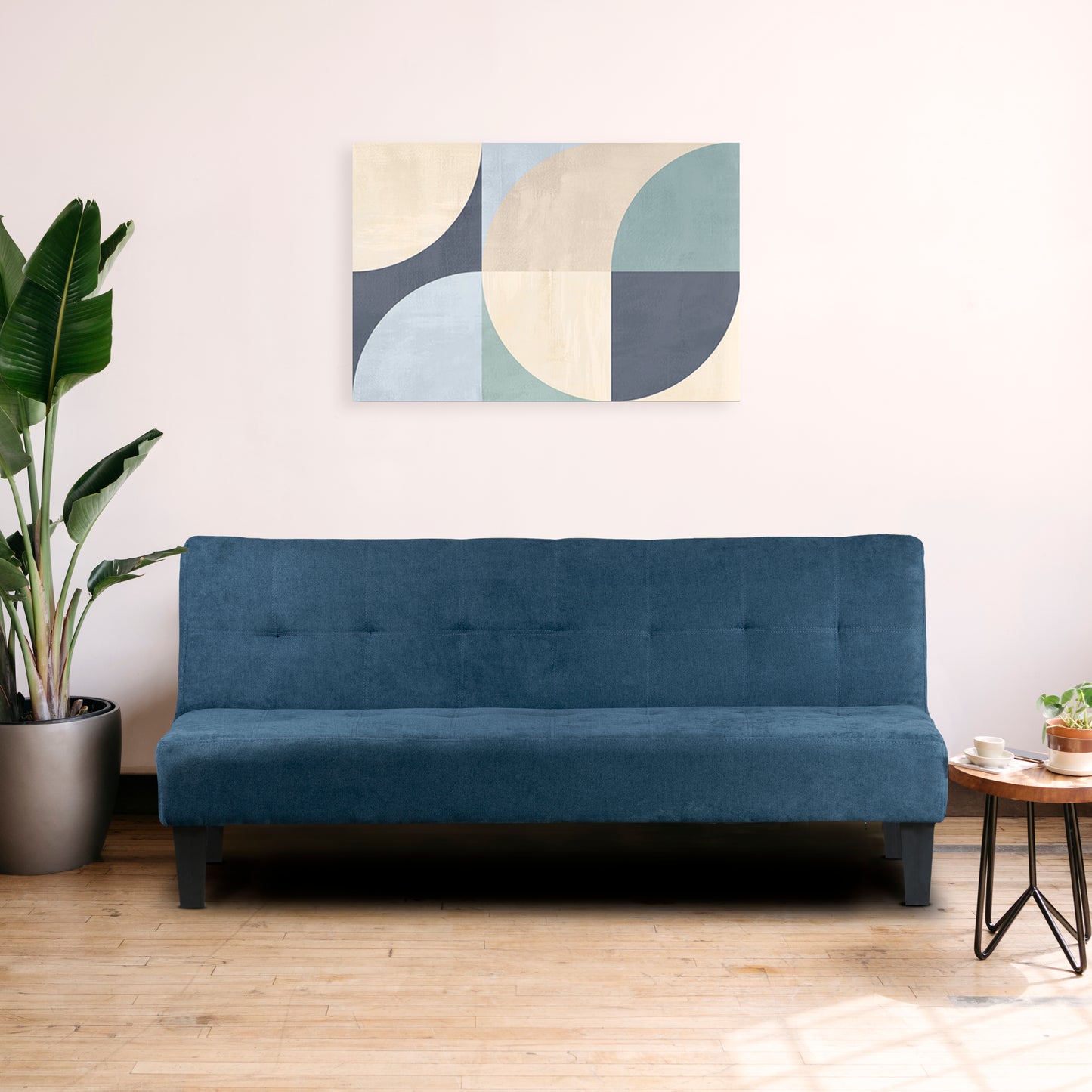 SOFA CAMA ALEK MICROFIBRA AZUL