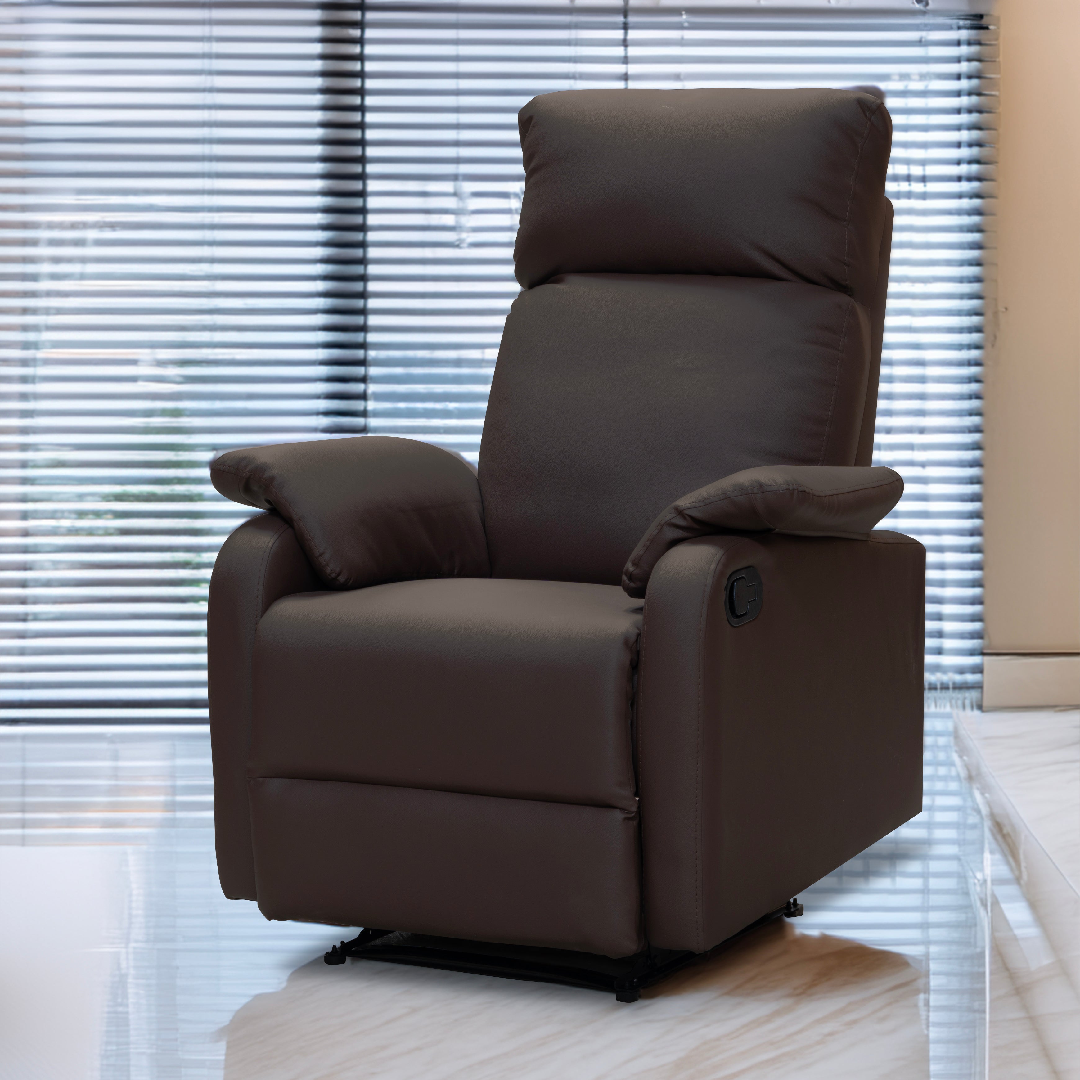 Silla reclinable velvet 1 puesto sintetica chocolate