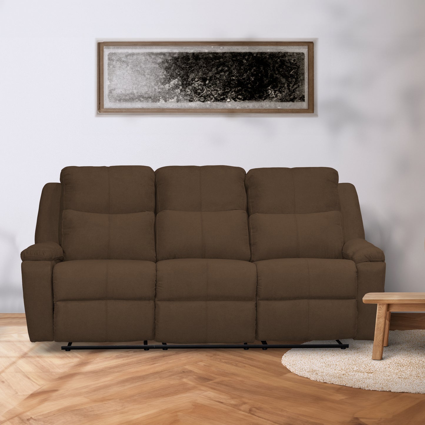 SOFA REC MARSELLA 3 PTOS ESTATICO MICROFIBRA CHOCOLATE