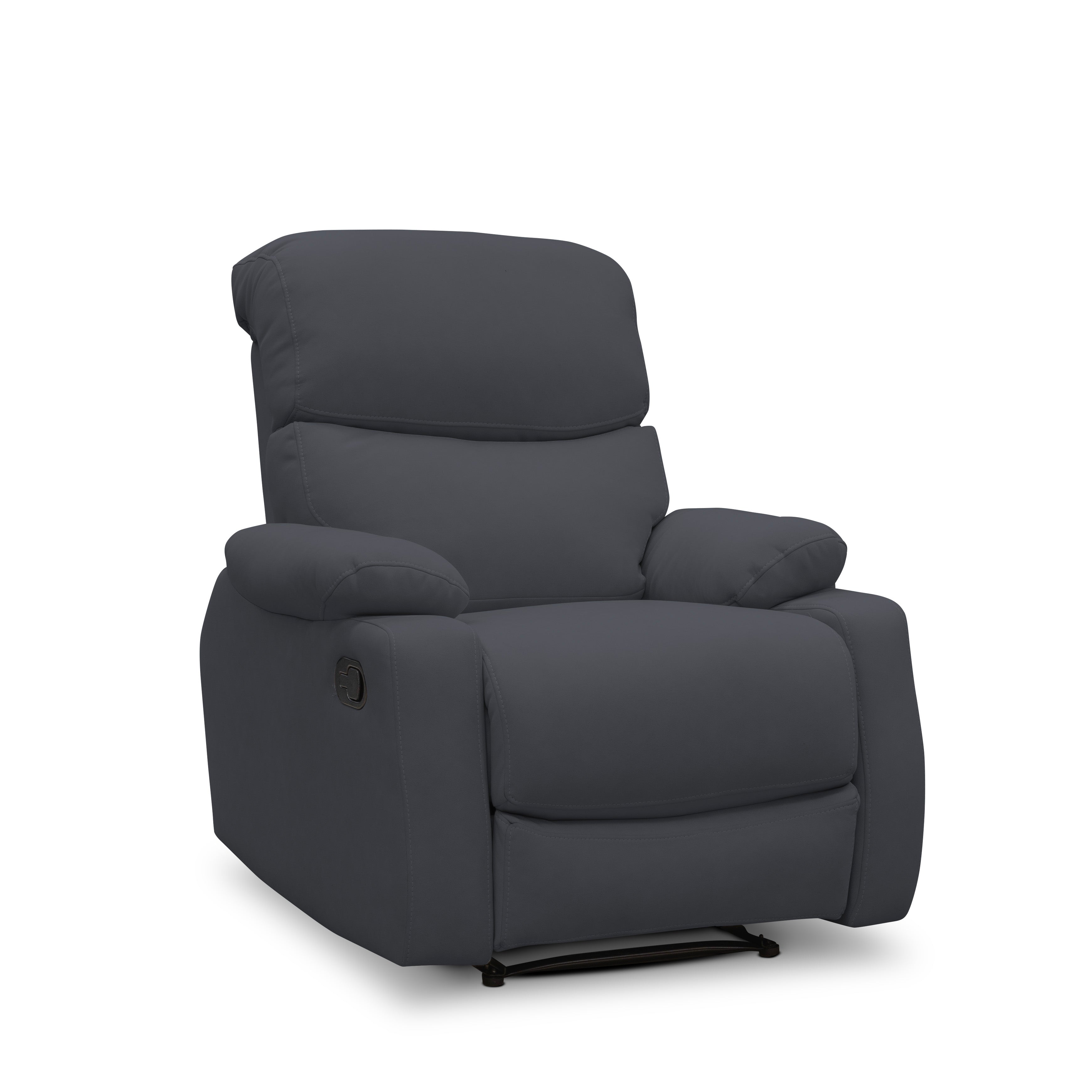 Silla reclinable velara 1 puesto microfibra gris plomo