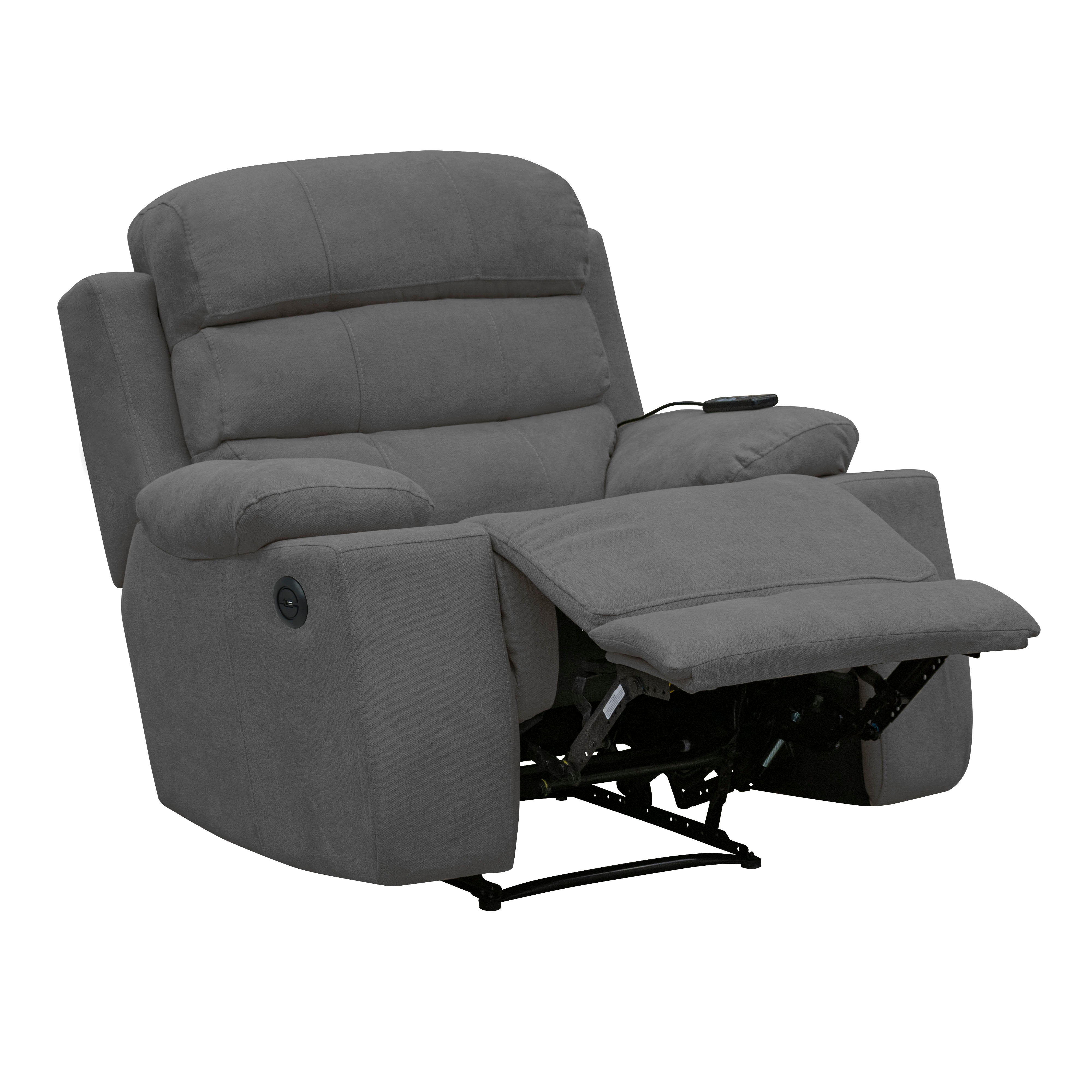 Reclinable Houston Eléctrica con Masaje – Microfibra Gris Plomo