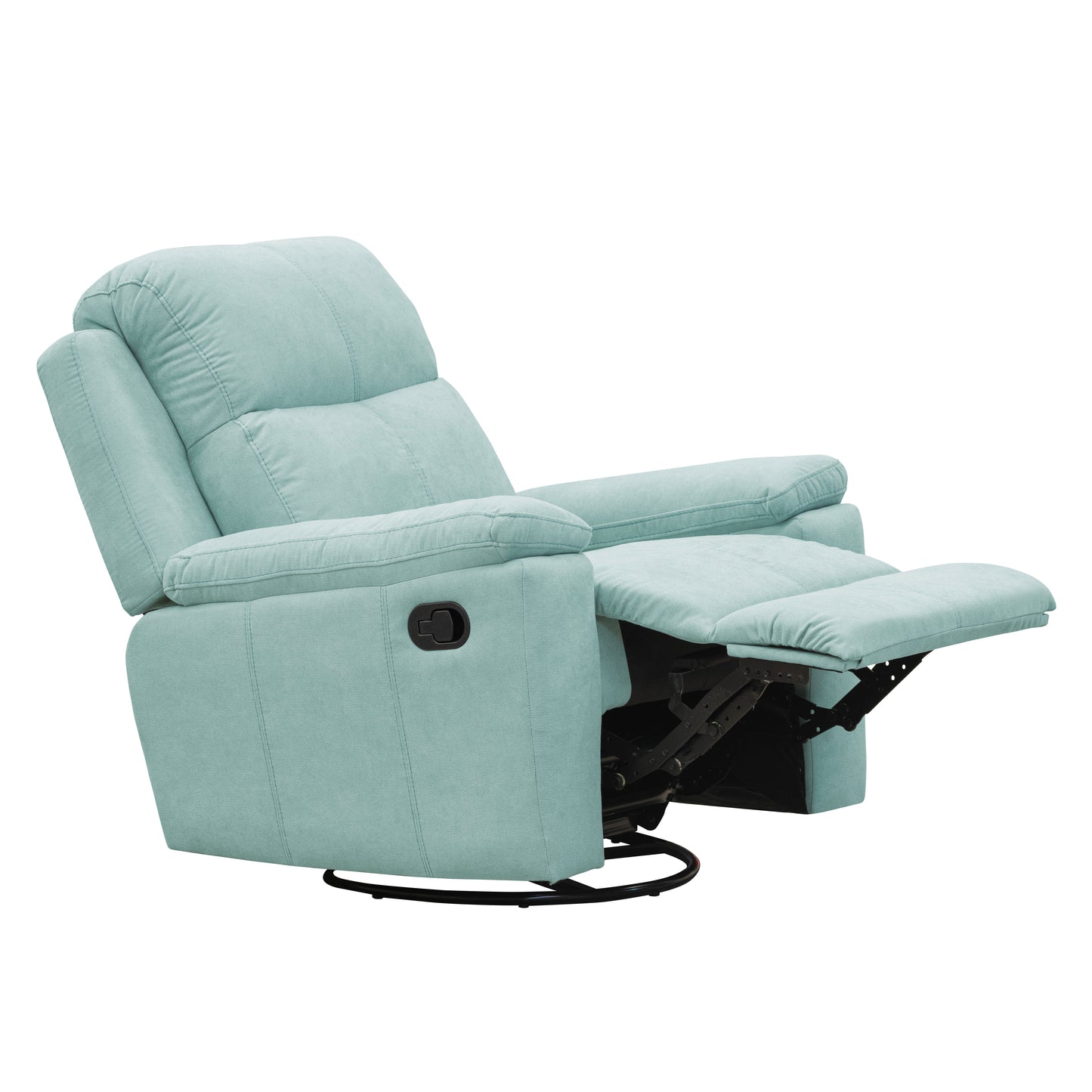 SILLA RECLINABLE MECEDORA GIRATORIA MARSELLA MICROFIBRA. AQUA