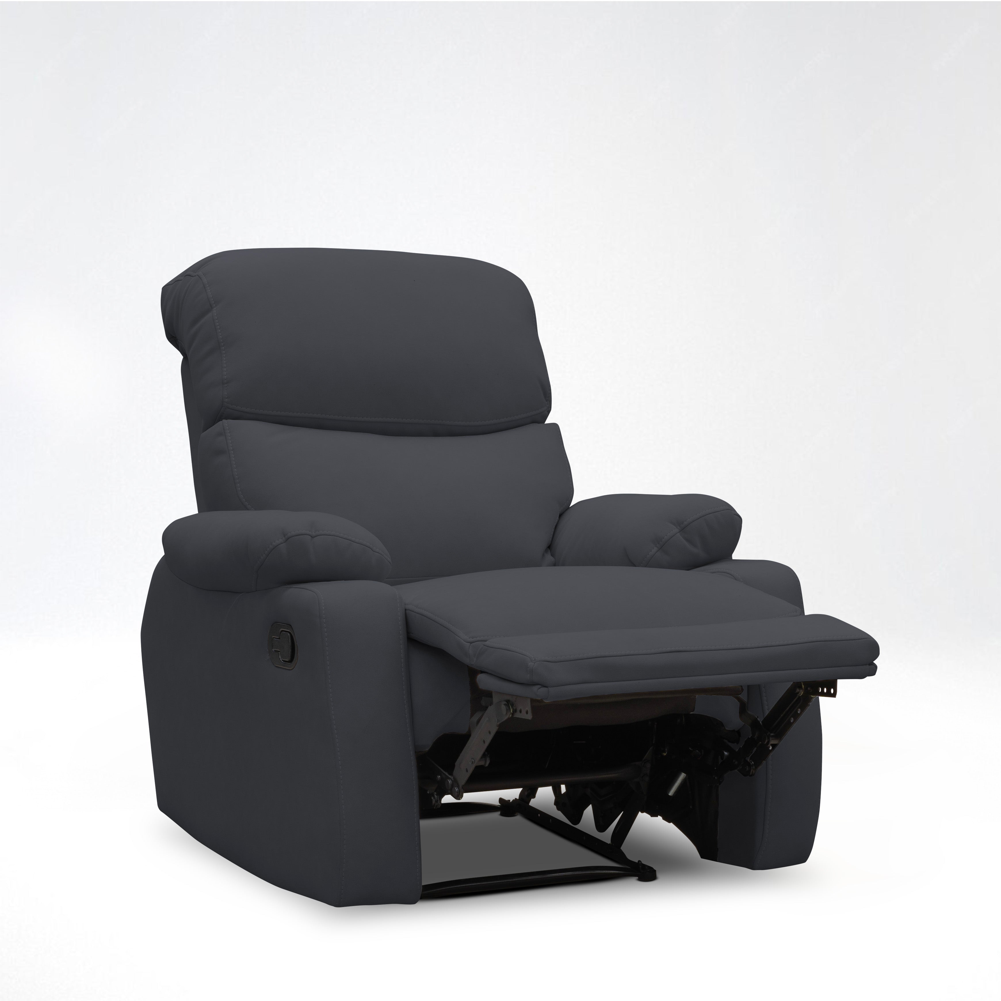 Silla reclinable velara 1 puesto microfibra gris plomo