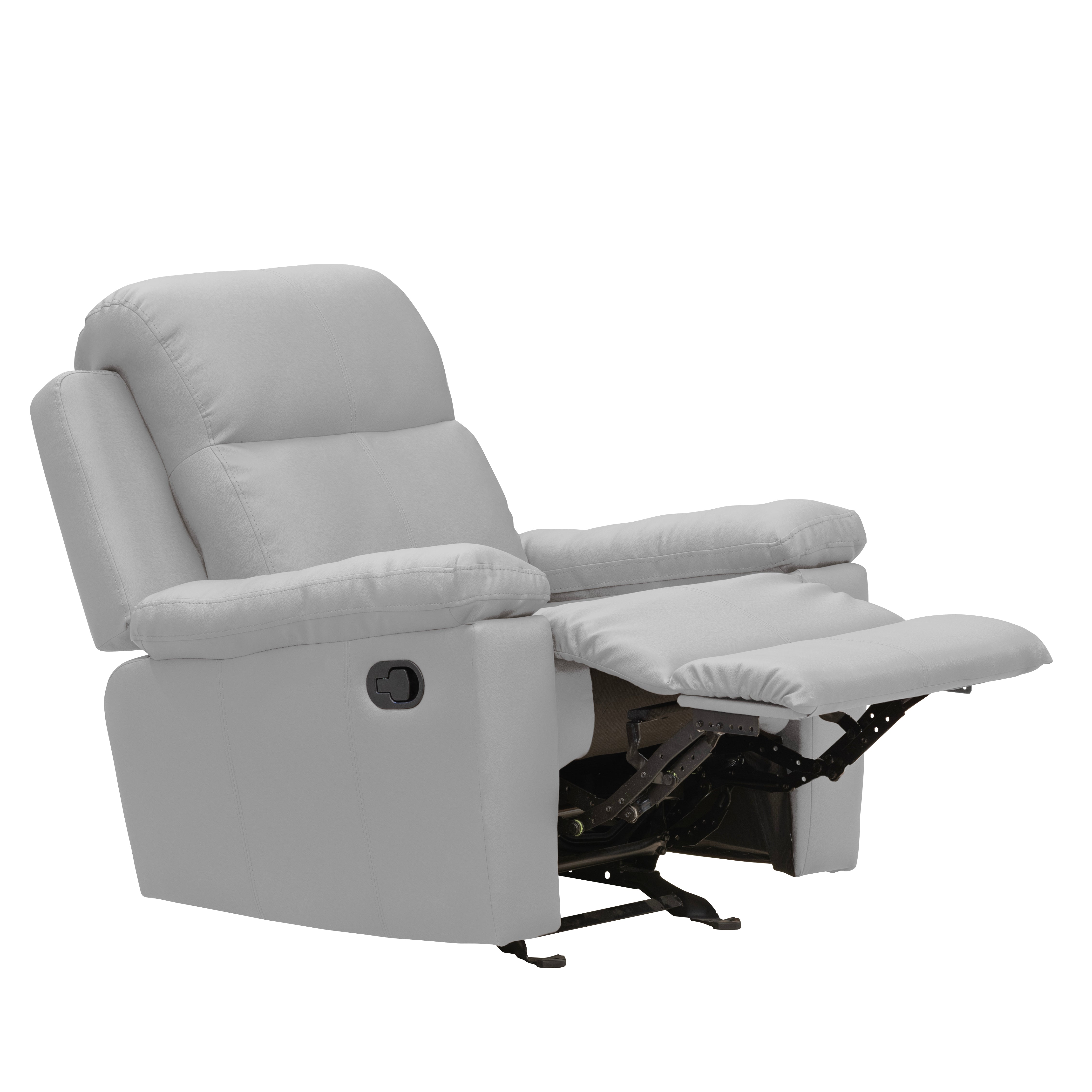 Silla reclinable estática mecedora marsella sintetico gris claro