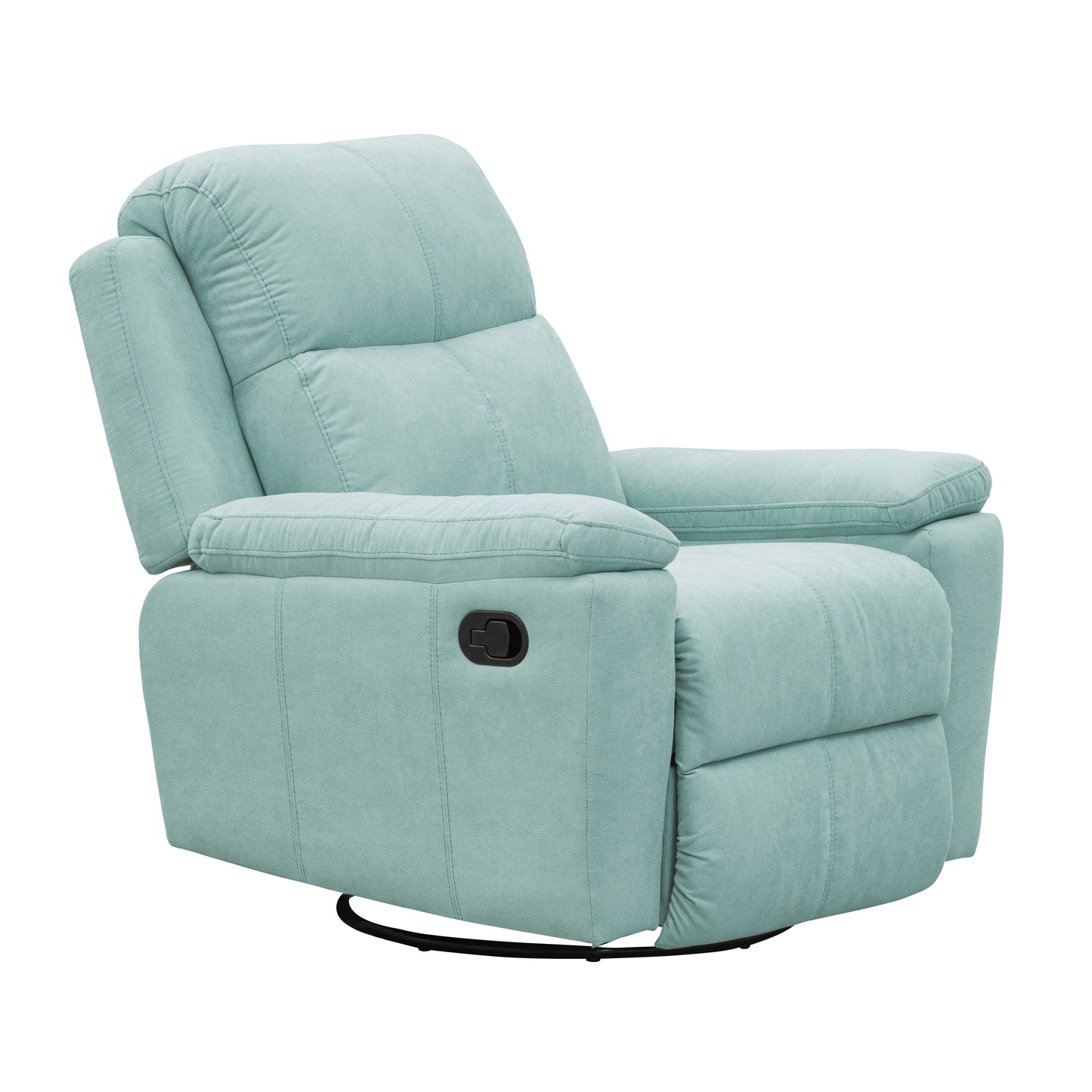 SILLA RECLINABLE MECEDORA GIRATORIA MARSELLA MICROFIBRA. AQUA
