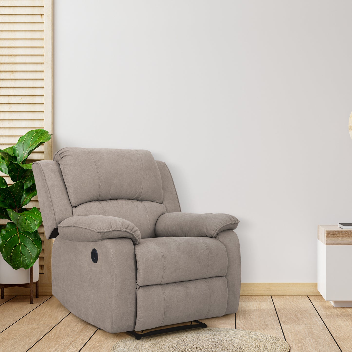 SILLA RECLINABLE MECEDORA BROOKLYN MICROFIBRA. CAMEL