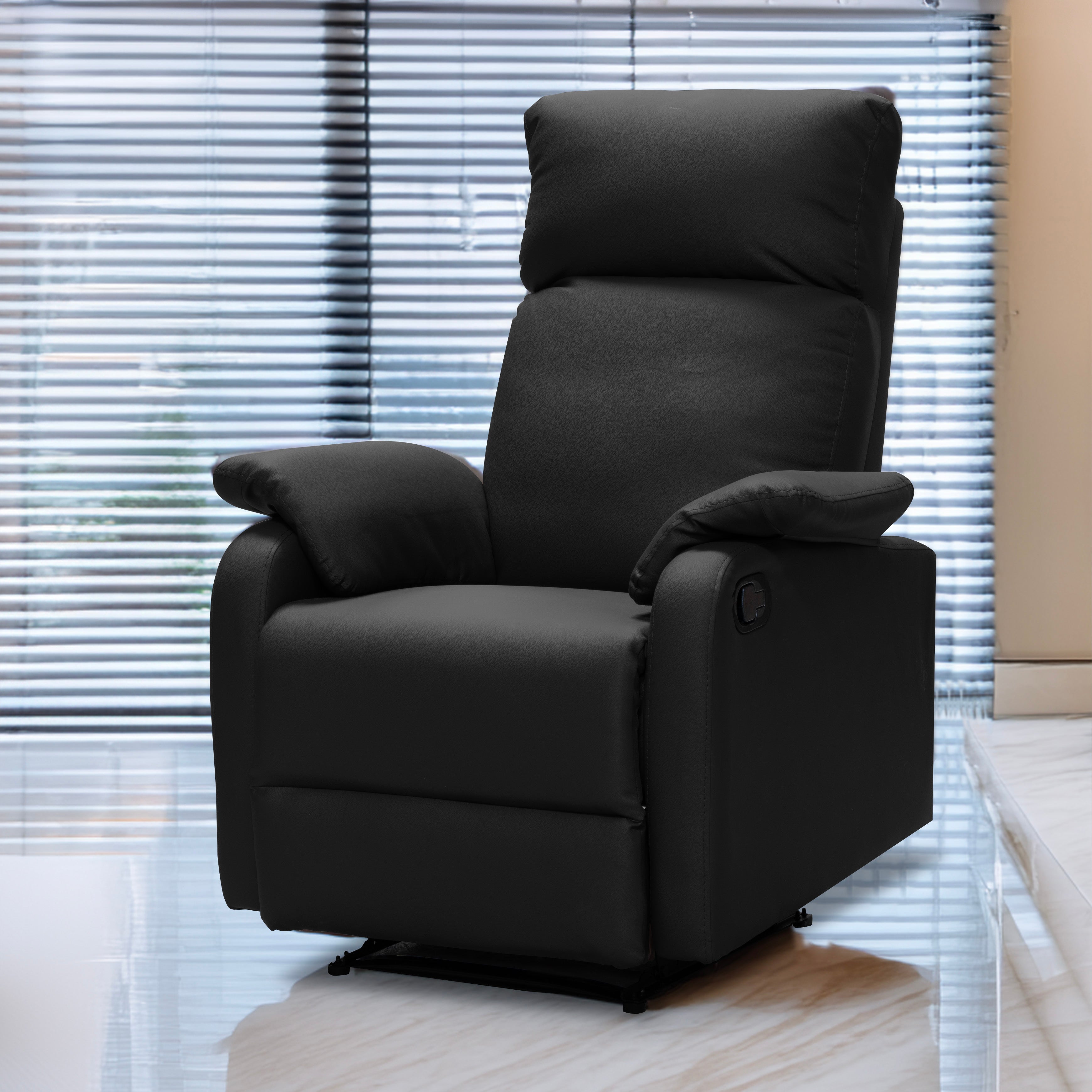 Silla reclinable velvet 1 puesto sintetica negro