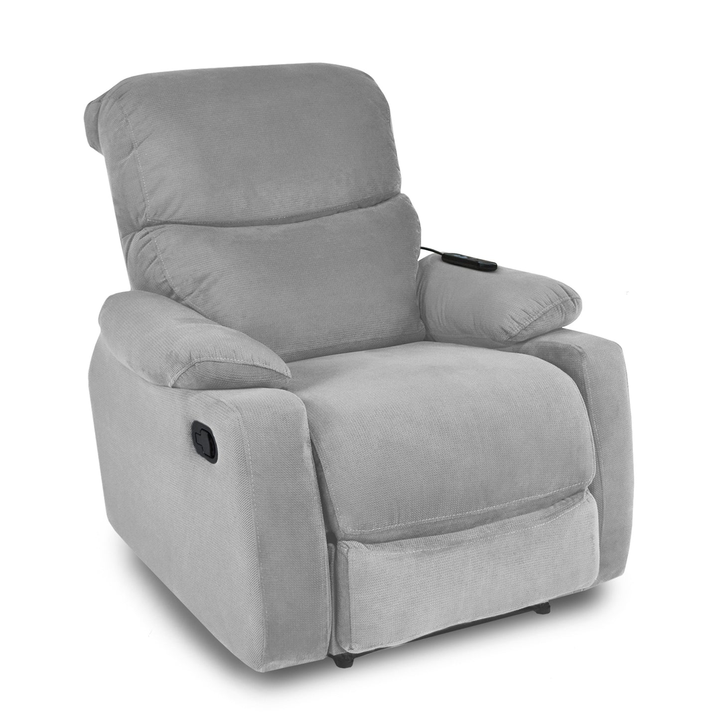 SILLA RECLINABLE VELARA 1 PUESTO ESTATICA MASAJE MICROFIBRA PLATA