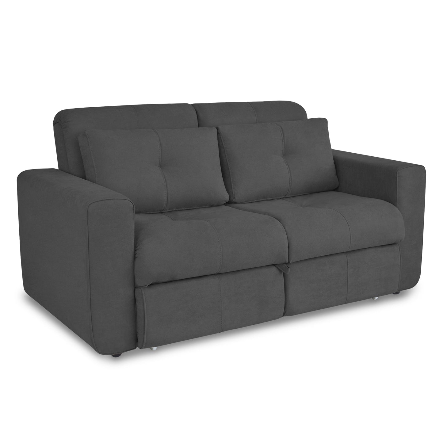 SOFA CAMA BOURBON 1.10 MICROFIBRA GRIS PLOMO