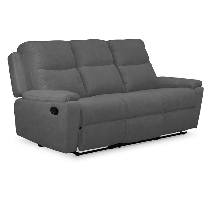 Sofá reclinable marsella 3 puestos estático microfibra gris plomo