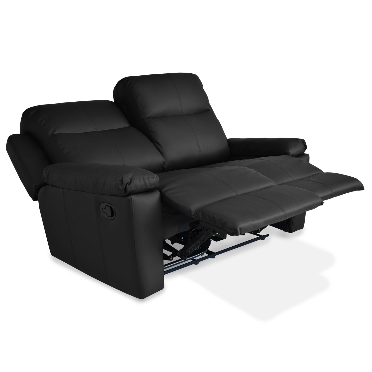 SOFA RECLINABLE MARSELLA 2 PUESTOS TIPO SINTETICO NEGRO