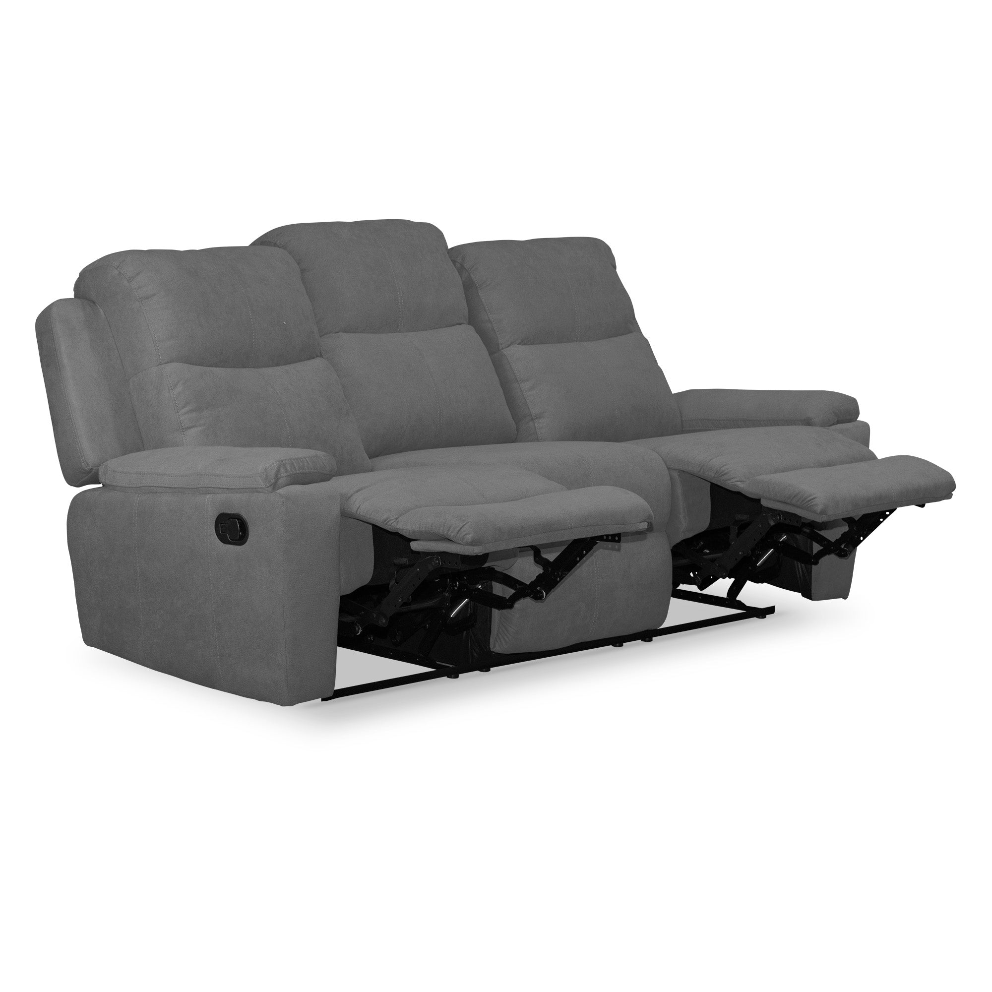 Sofá reclinable marsella 3 puestos estático microfibra gris plomo